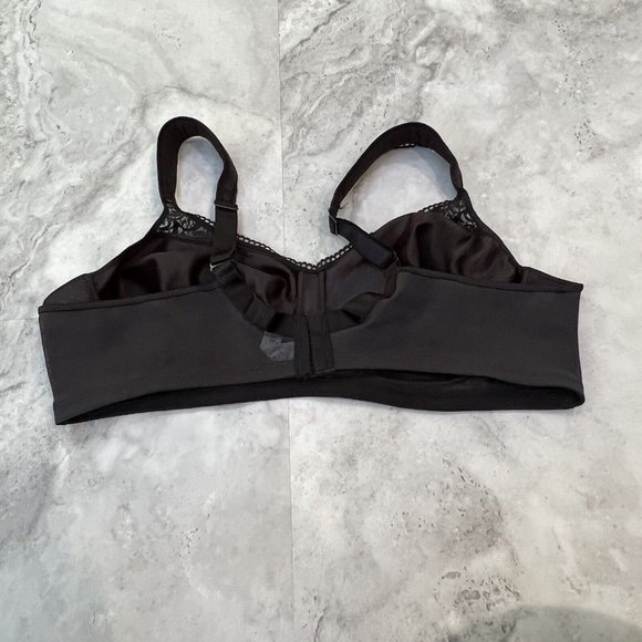 PLAYTEX 18‎ HR Black 4692 Wire Free Lift Full Cover Soft Cup Bra  40 C Gel Strap - Picture 2 of 4